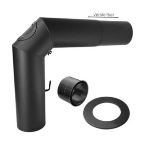 Ofenrohr Rauchrohrset mit Schieberohr DN 120 mm Schwarz