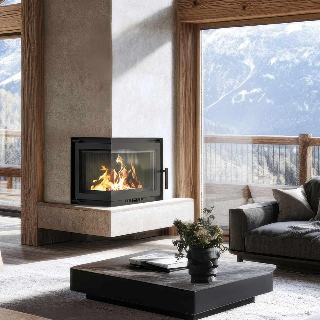Eck-Kamineinsatz ILDNord Bergen 8 kW – Image 7