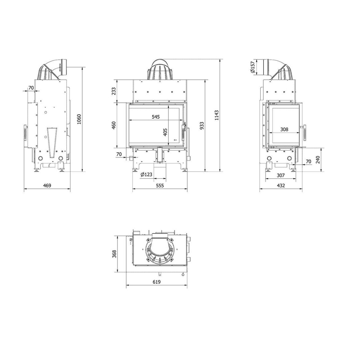 Eck-Kamineinsatz Kratki Floki S mit 8 kW – Image 5