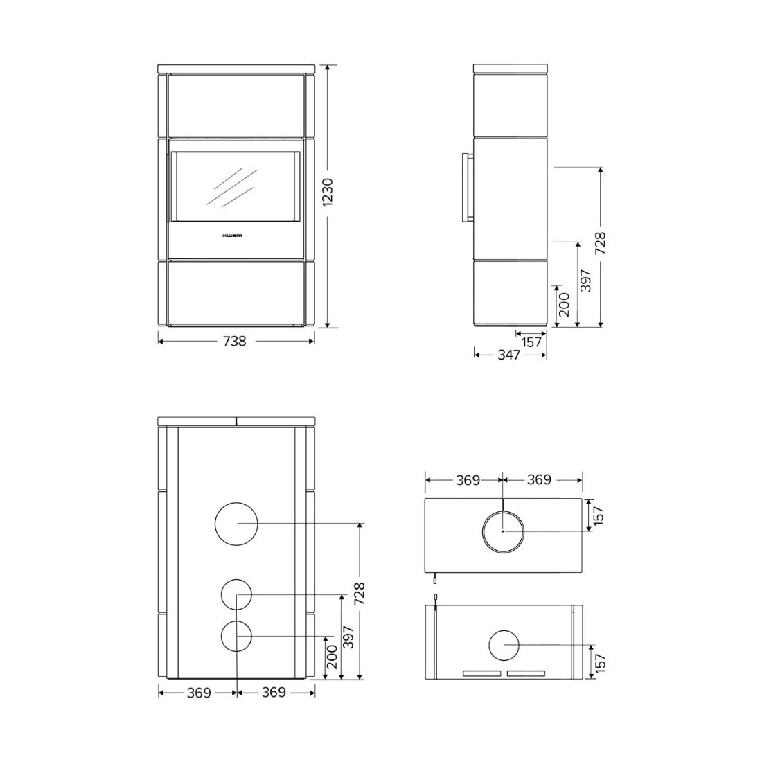 Kaminofen HWAM 5460 Autopilot Naturstein 6,3 kW – Image 4