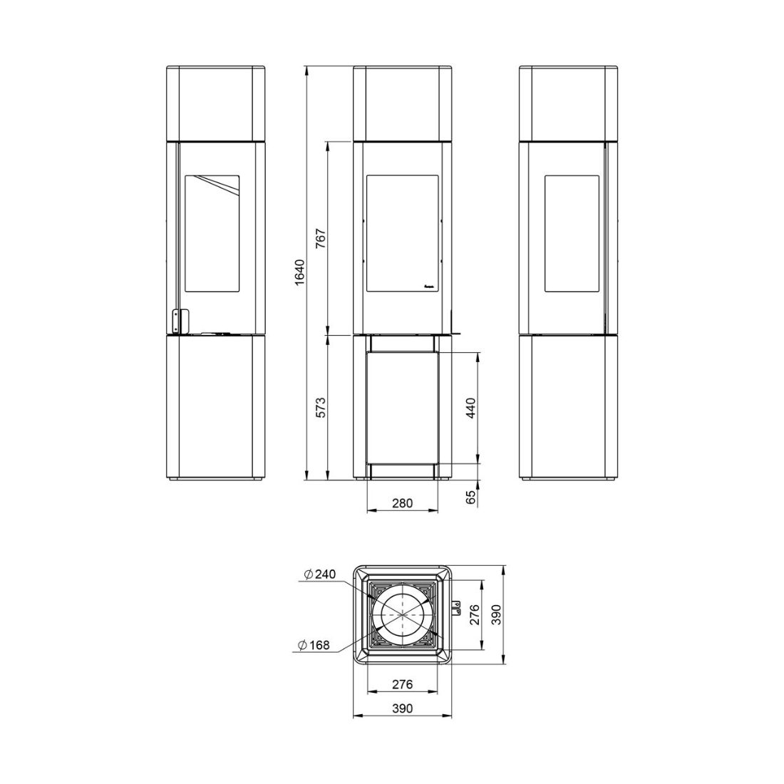 Kaminofen Nordpeis YoU Colorado White High 6,6 kW – Image 5