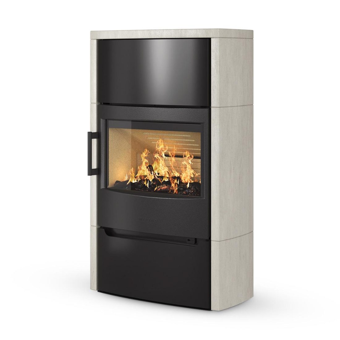Kaminofen Wiking Maxi 6 mit Tür Naturstein Weiß – Image 3