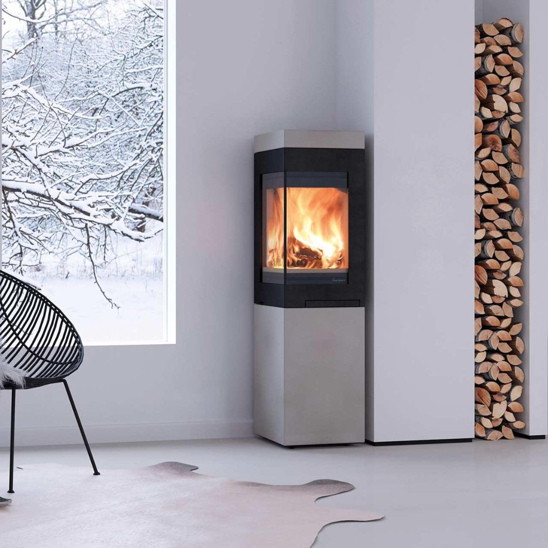 Kaminofen Nordpeis Quadro Colorado 6 kW – Image 3